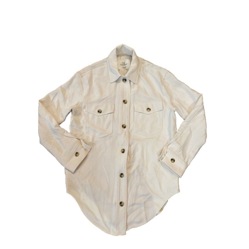 Aritzia Wilfred Women Ivory The Ganna Shirt Jacket - Size 2XS Button down